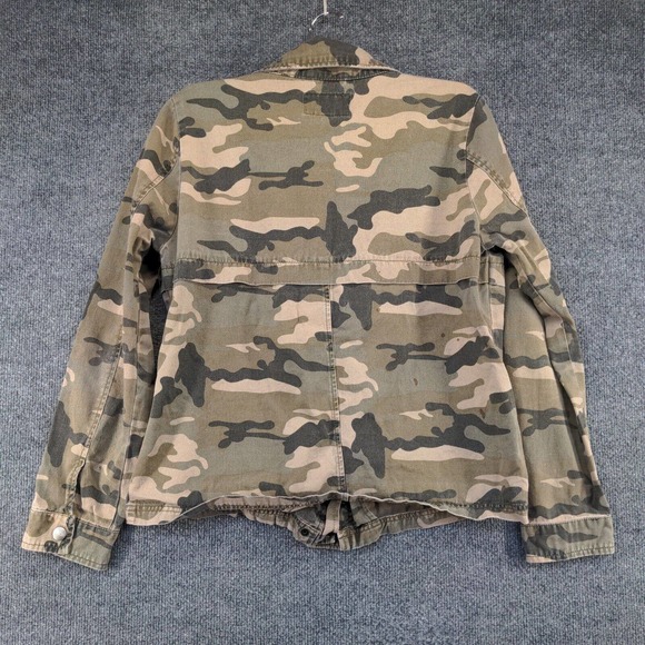 BKE Women's Jacket Multi Medium Camo Button Front Long Sleeve Pockets Cotton - Picture 3 of 14